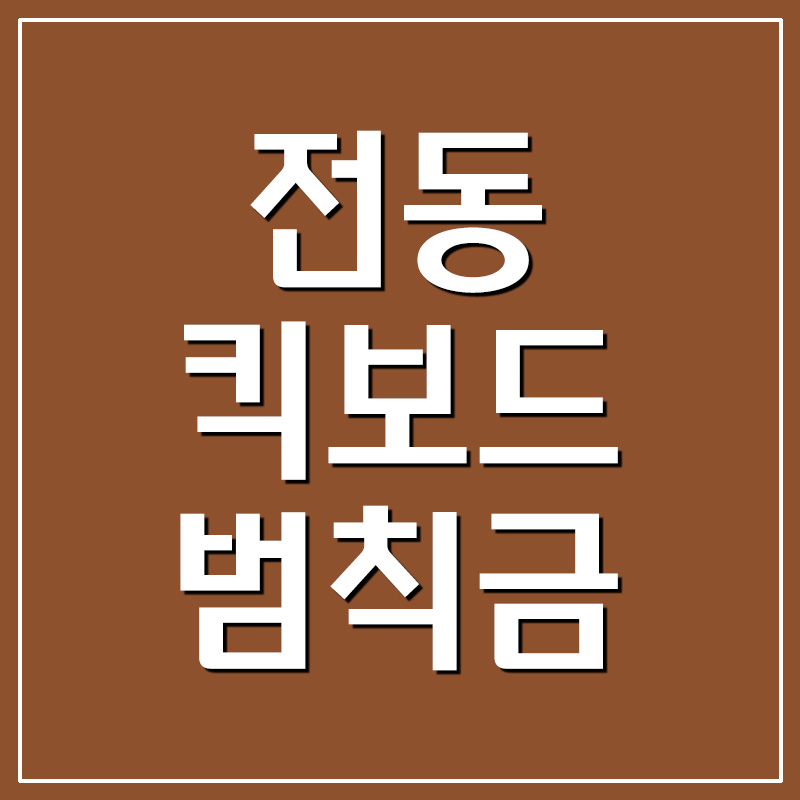  무면허 전동킥보드 범칙금