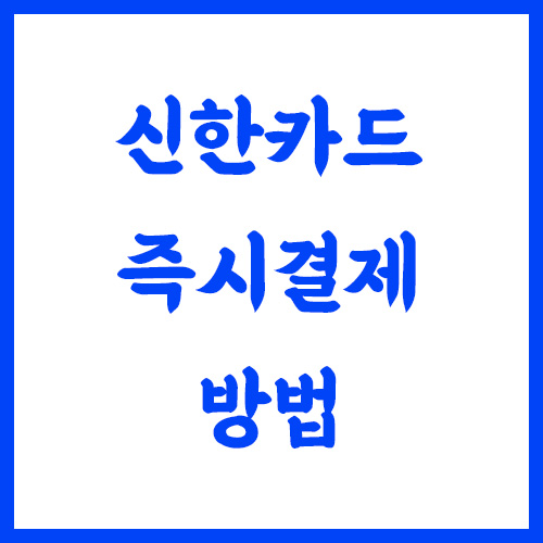 신한카드 선결제/즉시결제 방법 신한카드 선결제/즉시결제 방법