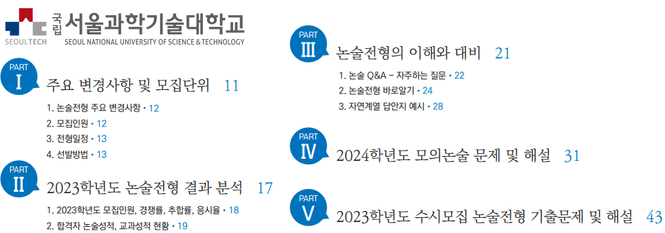 2024-서울과기대-논술-가이드북-목차