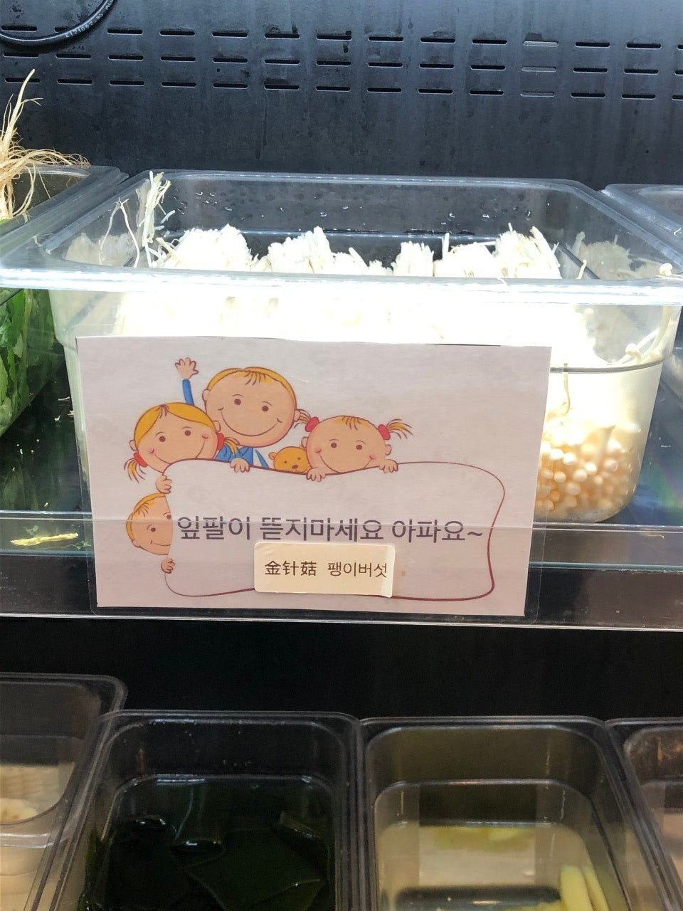 잎팔이뜯지 마세요 아파요 라고 적혀있다