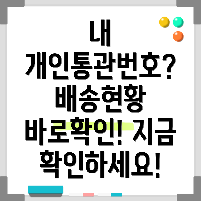 개인통관번호 조회