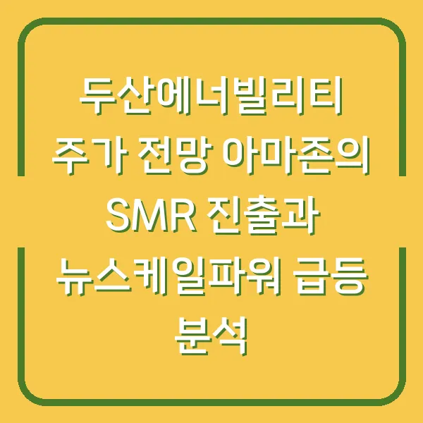 두산에너빌리티 주가 전망 아마존의 SMR 진출과 뉴스케일파워 급등 분석