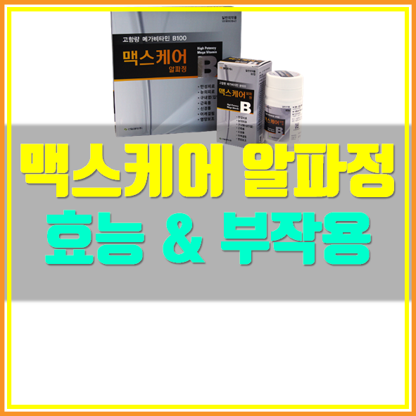  맥스케어 알파정 효능 부작용