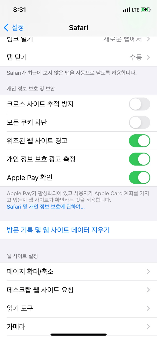  아이폰 속도 빠르게 하기 웹사이트(사파리 브라우저) 캐쉬 (BFCASHE) 제거 방법