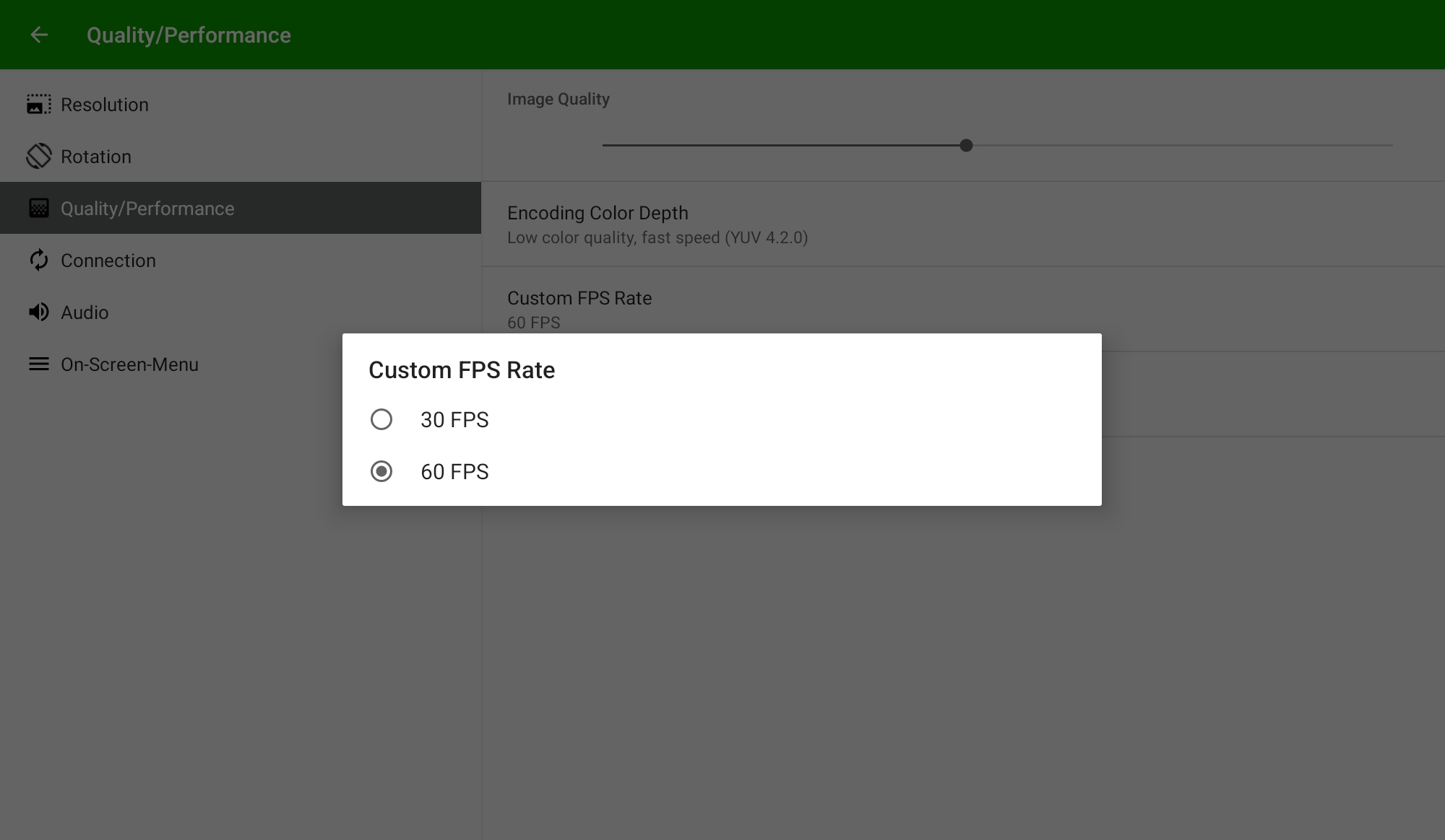 태블릿 spacedesk 주사율 설정
