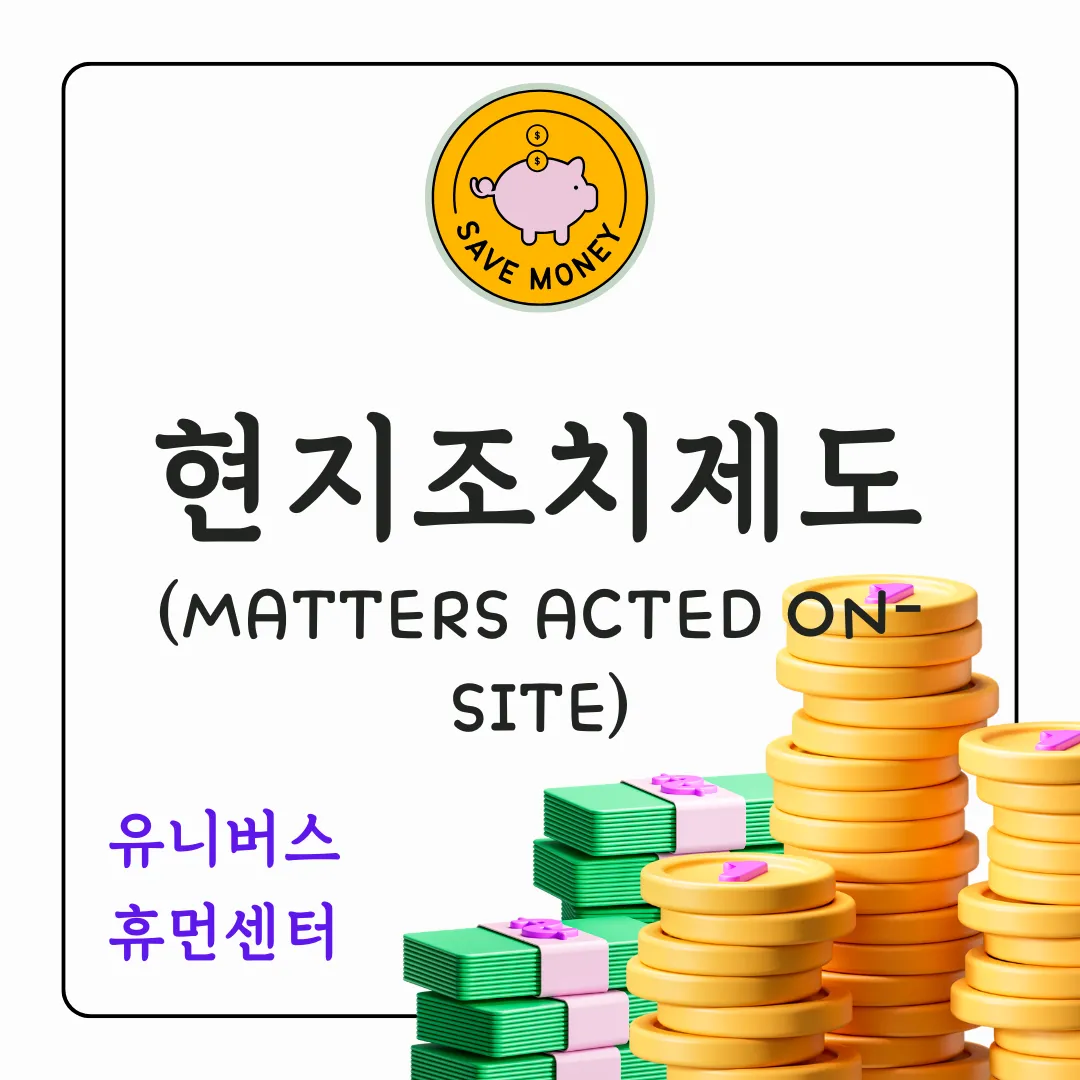 현지조치제도 Matters Acted On-site에 대해서 설명드립니다.