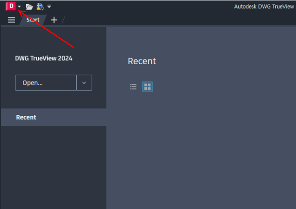 DWG Trueview 첫 화면