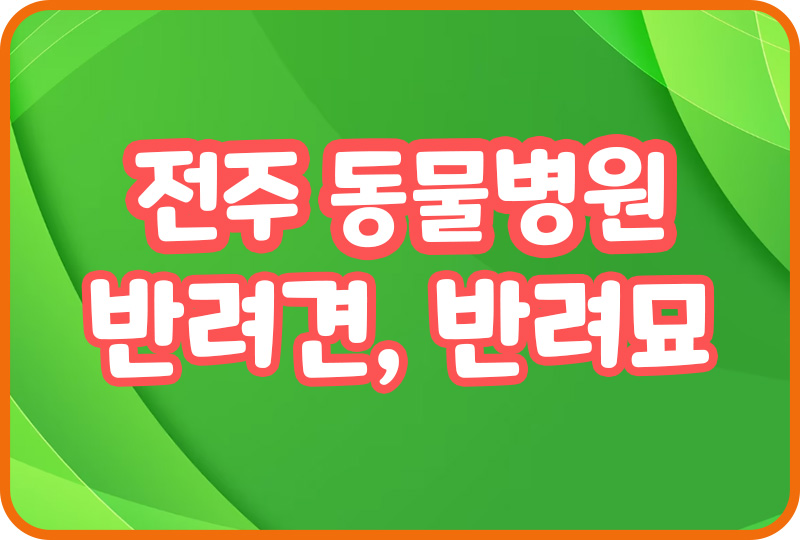  전주 동물병원 추천 예방접종 중성화수술 반려견 애견미용 호텔