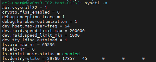 sysctl -a