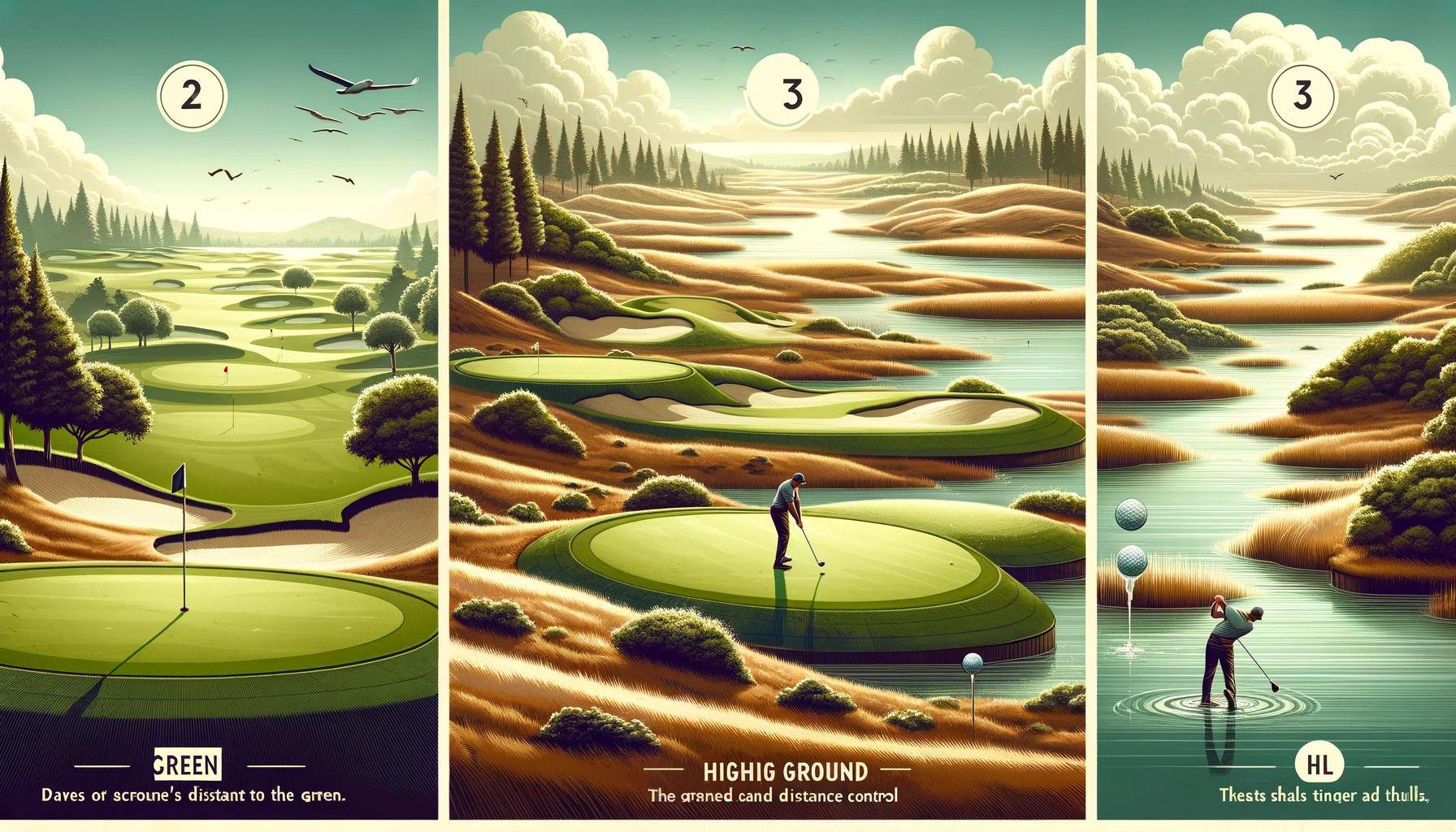 골프 코스의 지형 다양성과 스윙 전략&#44; 골프 지형 분석 - 평지&#44; 언덕과 고지대&#44; 물험지