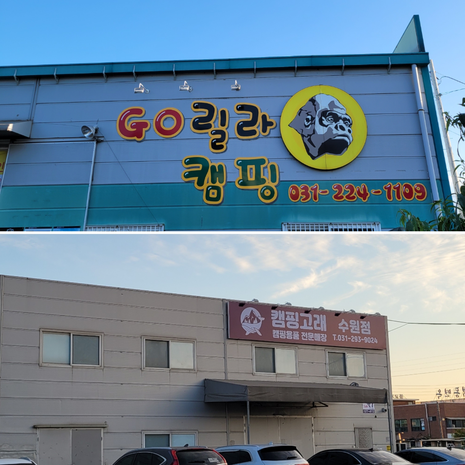  수원 캠핑용품 매장 고릴라캠핑장과 캠핑고래 방문 후기 비교