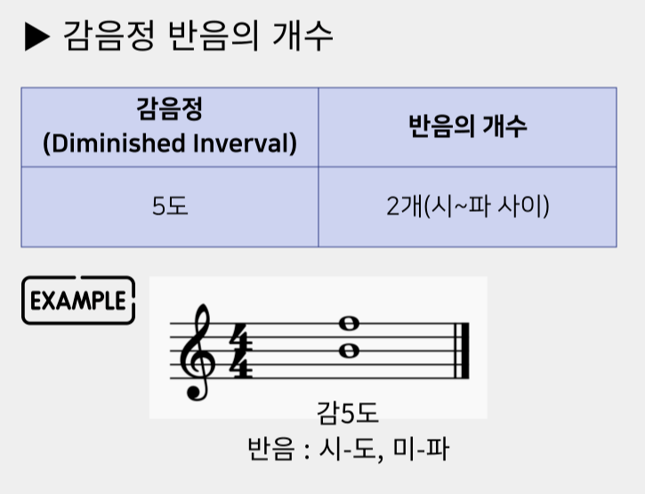 감음정 반음의 개수