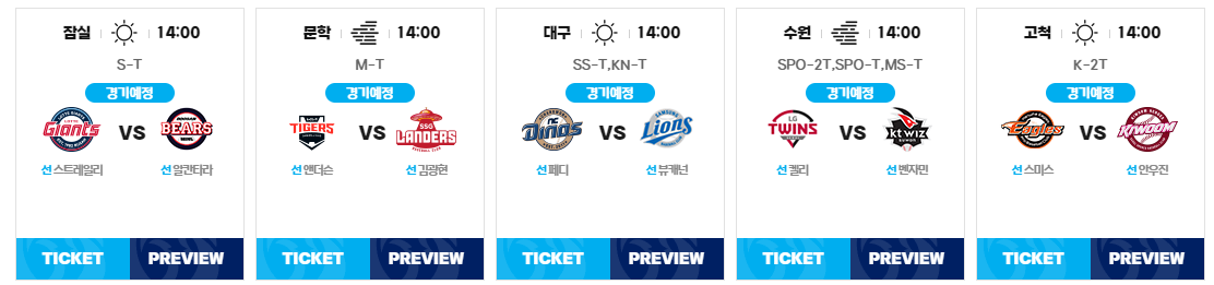  2023년 KBO프로야구 시범경기 순위 및 개막전 일정