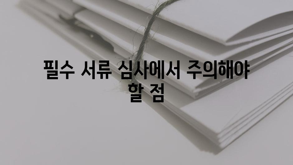 필수 서류 심사에서 주의해야 할 점