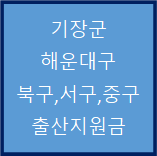  부산 기장군, 해운대구, 북구, 서구, 중구 출산지원금 정리(2022. 03. 28)