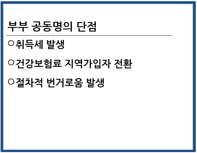 공동명의단점