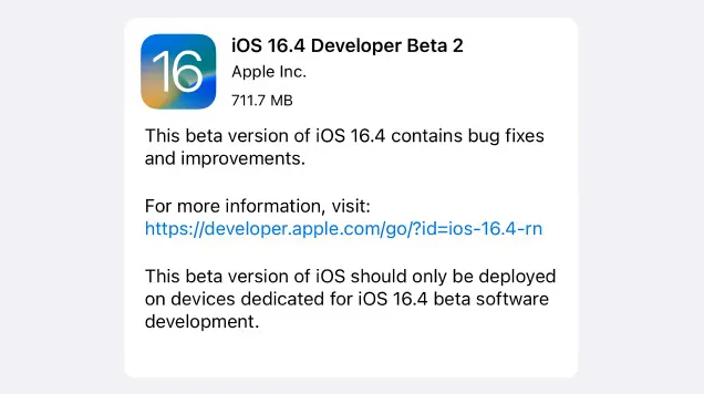 ios16.4 개발자 Beata2