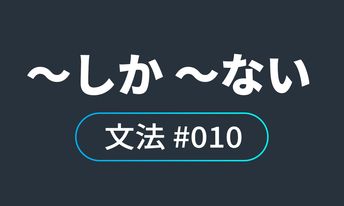  io JLPT N4 문법 #10, ～しか ～ない/ ~밖에 ~없다,~못한다,~하지 않는다