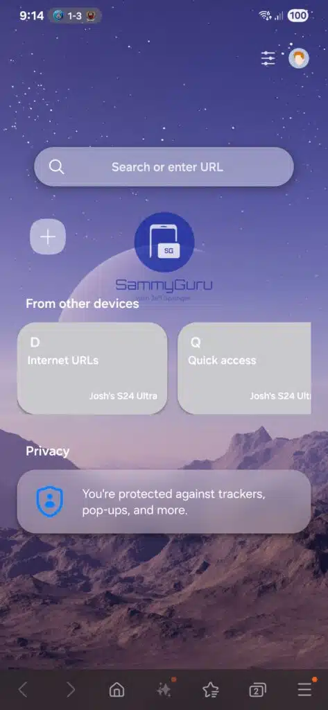 One UI 8 삼성인터넷 홈페이지