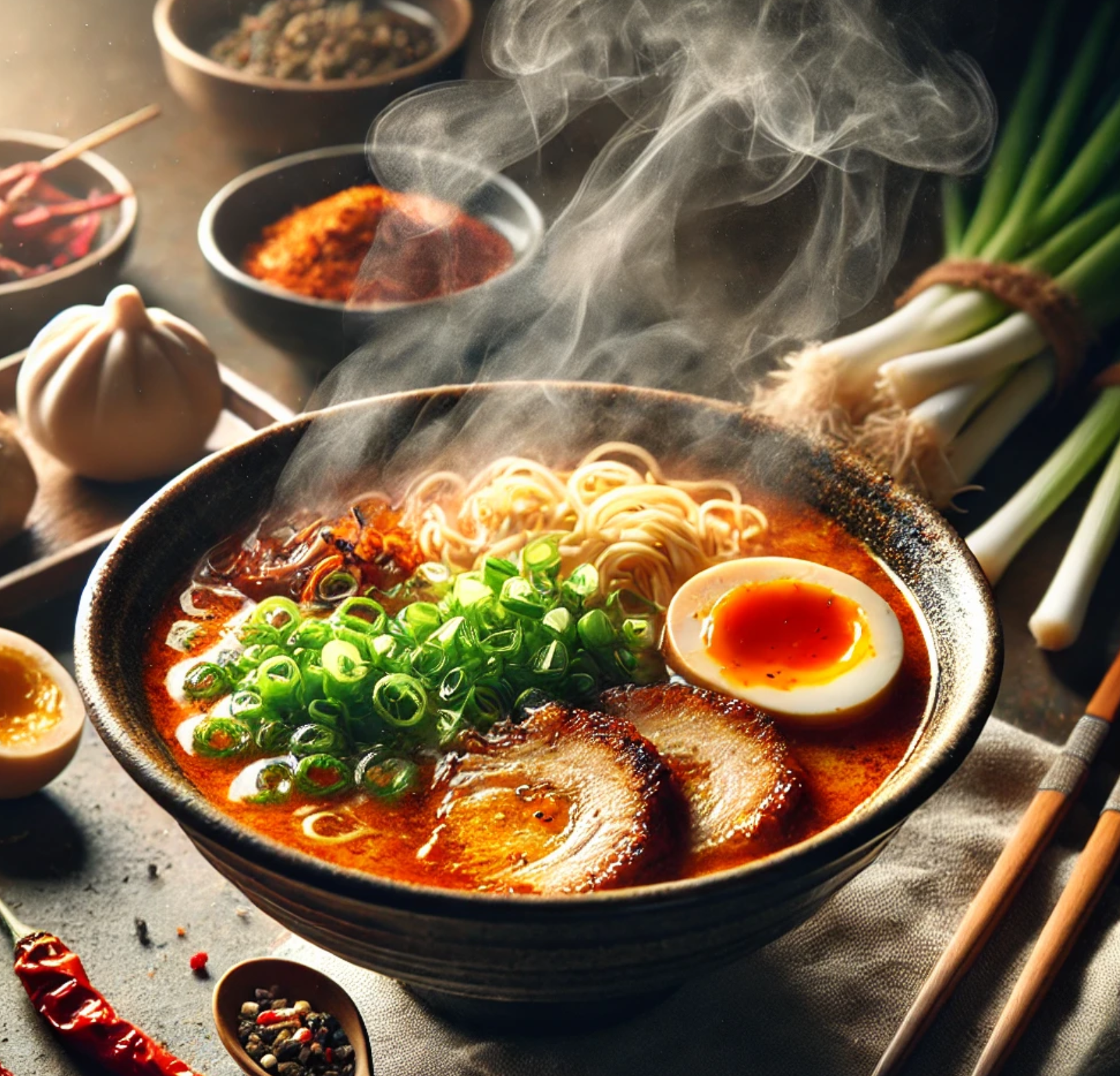 뜨겁게 김이 나는 음식