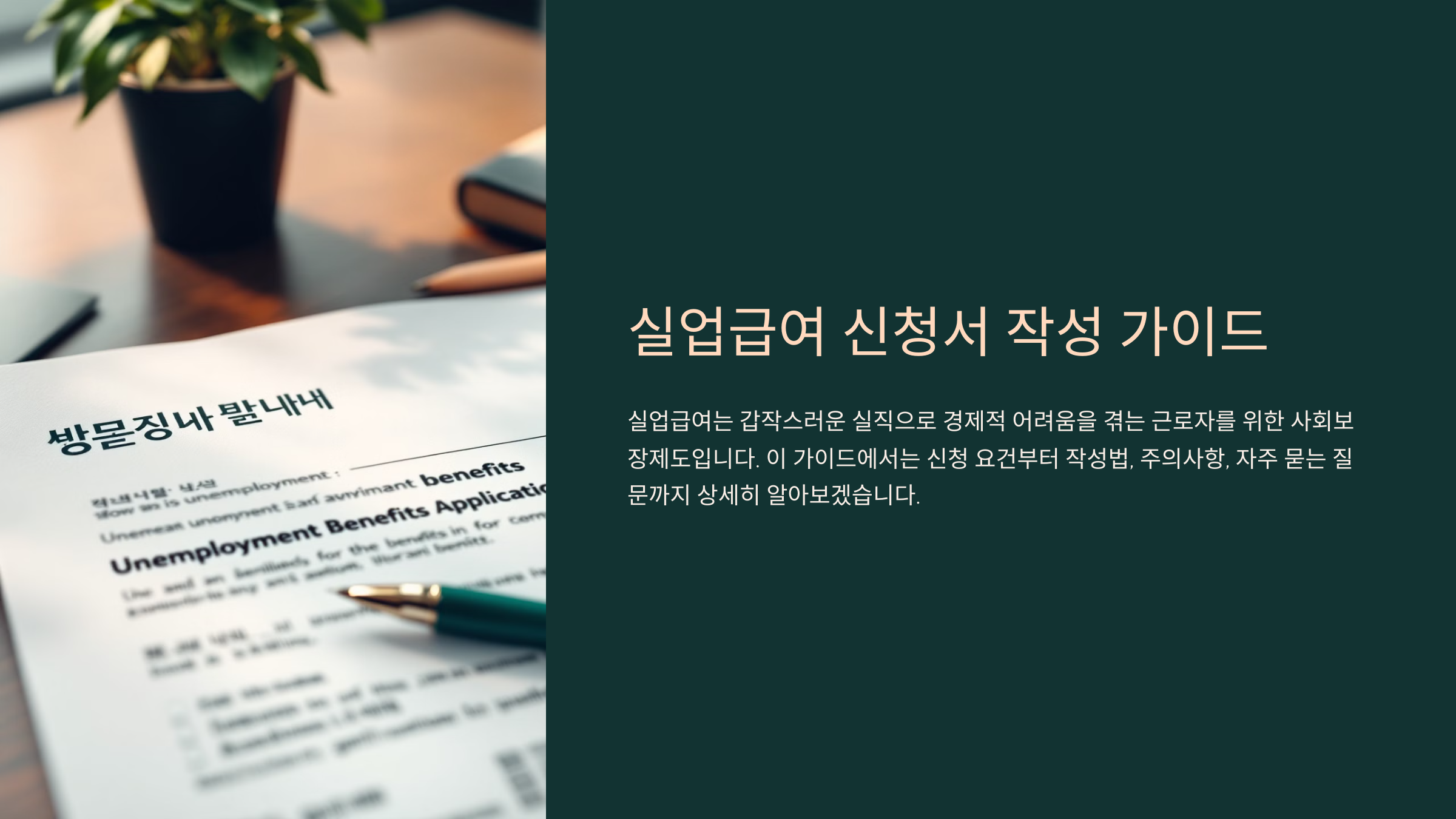 실업급여 신청서 작성방법, 한눈에 알아보기