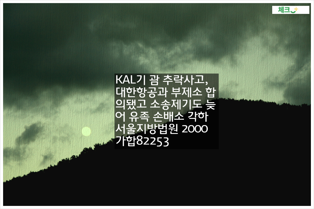 KAL기 괌 추락사고&#44; 대한항공과 부제소 합의됐고 소송제기도 늦어 유족 손배소 각하