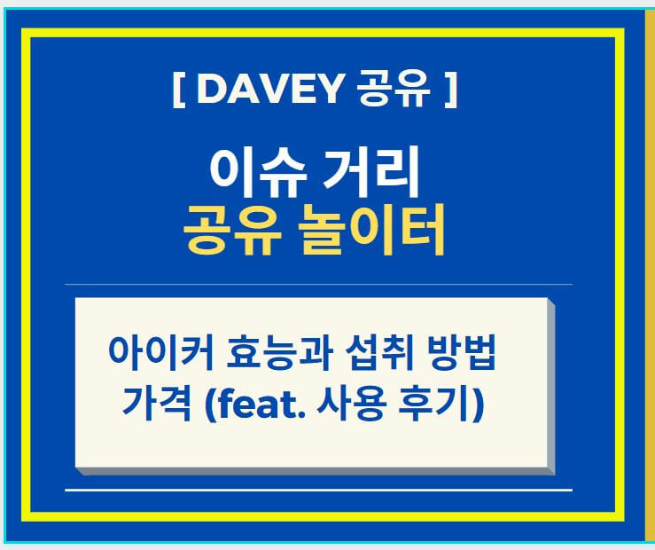  아이커 효능과 섭취 방법 + 아이커 가격 (feat. 사용 후기)