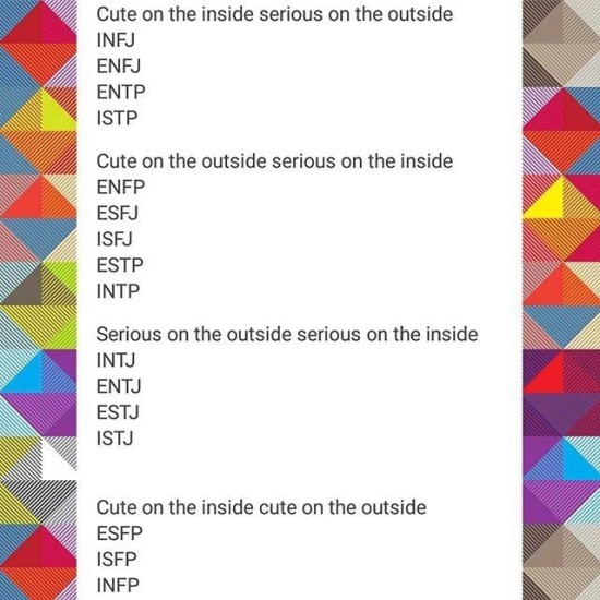  MBTI 유형의 겉과 속 모습은?
