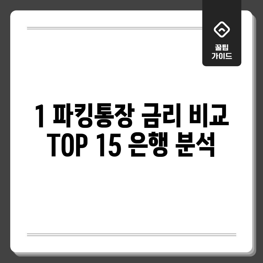 1. 파킹통장 금리 비교: TOP 15 은행 분석