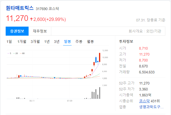 퀀타매트릭스-일봉-차트-이미지