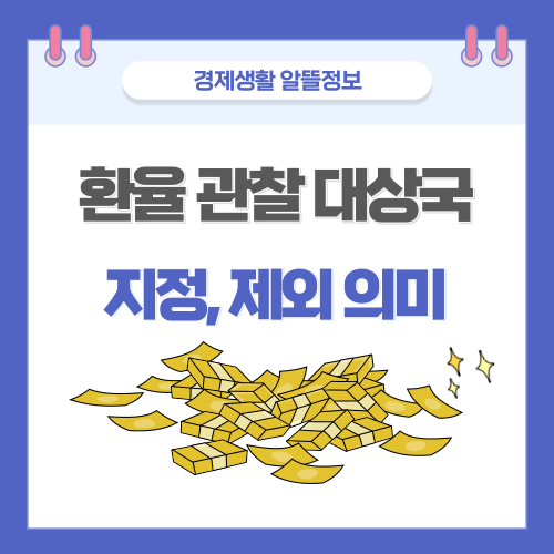  환율 관찰 대상국이란? 제외, 지정 의미 금융용어 공부