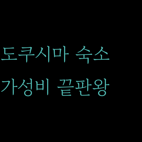 도쿠시마 숙소 가성비 끝판왕 3곳 비