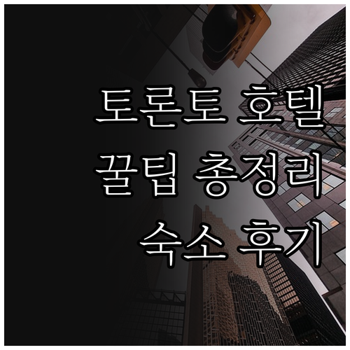 토론토 호텔 어디로 갈까요? 숙소 고