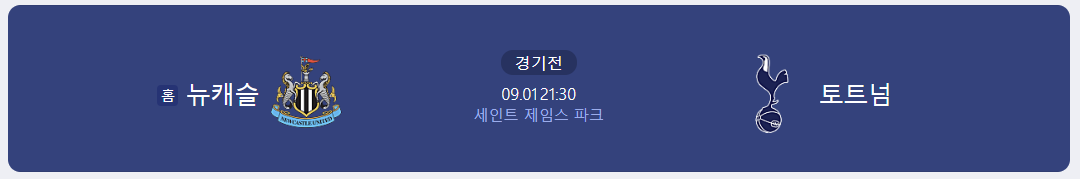 토트넘 vs 뉴캐슬 중계