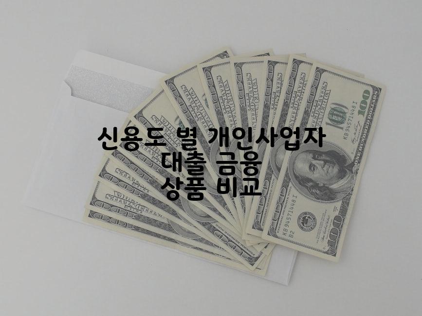 신용도 별 개인사업자 대출 금융 상품 비교