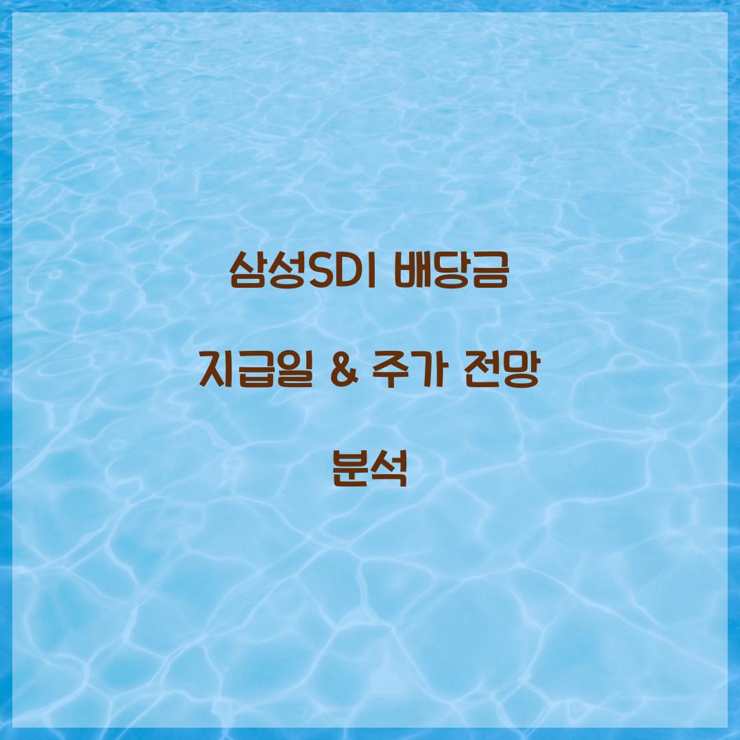 삼성SDI 배당금 지급일