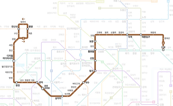 수도권-지하철-6호선-노선도