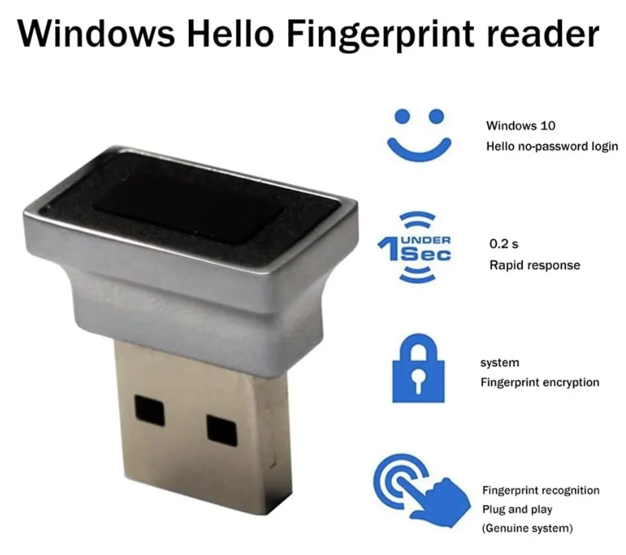  USB 지문 판독기 모듈, Windows 10 11 Hello 생체 인식 스캐너, 자물쇠 잠금 해제 모듈