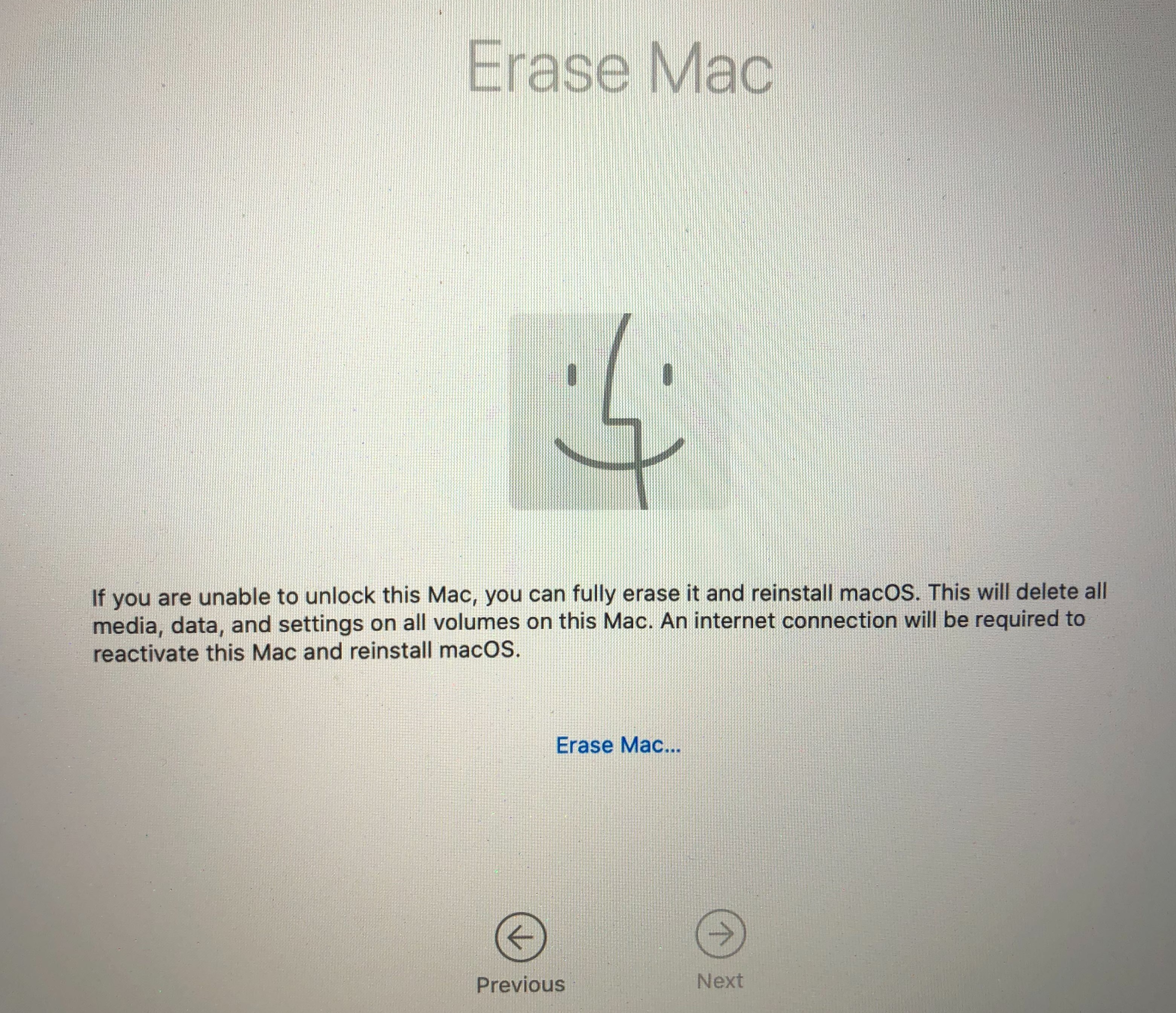 Erase mac