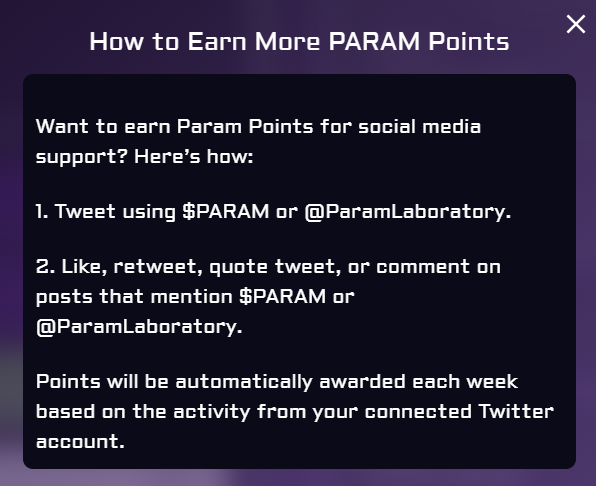 $PARAM Earn Points