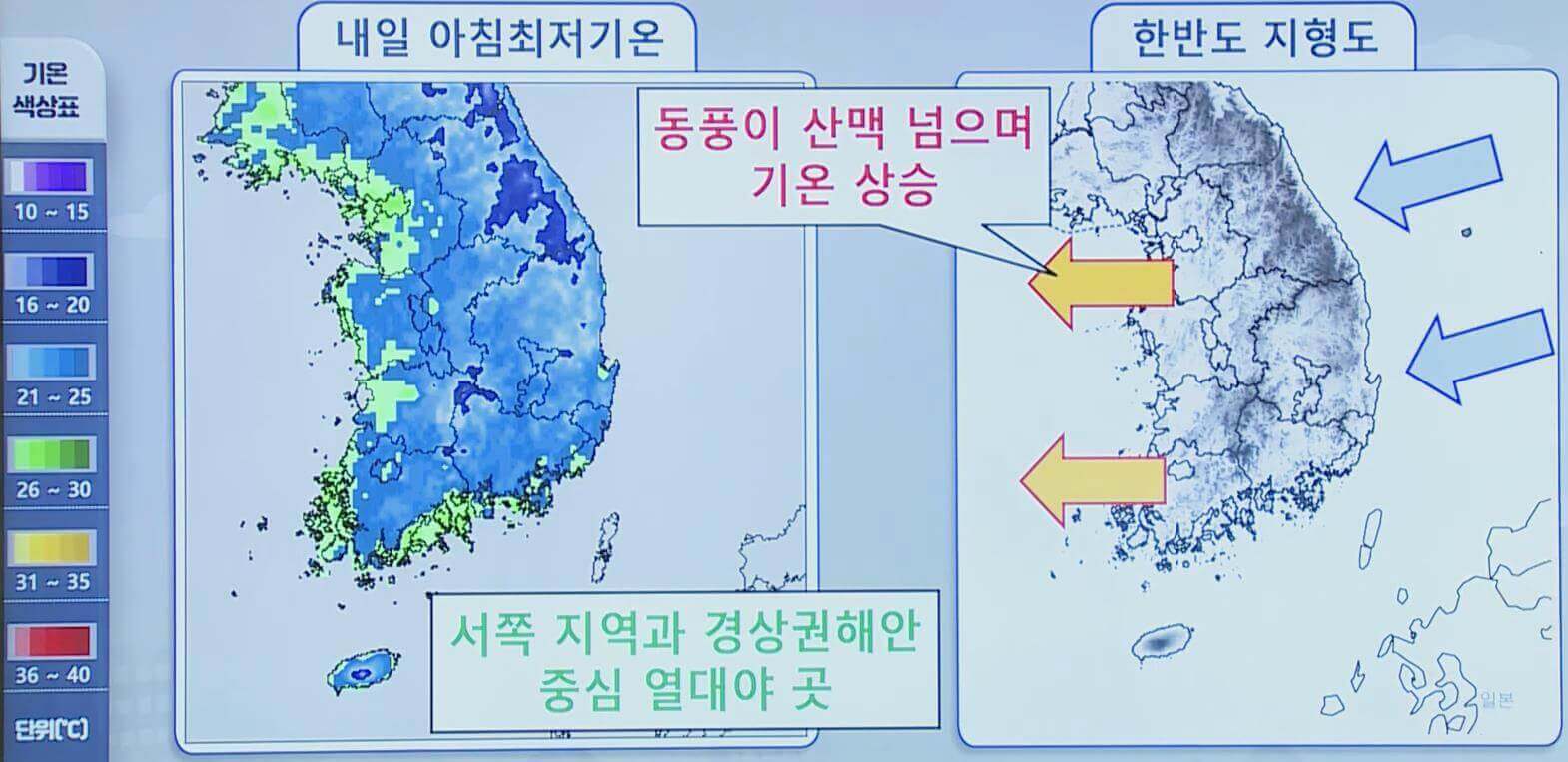 내일 아침최저기온