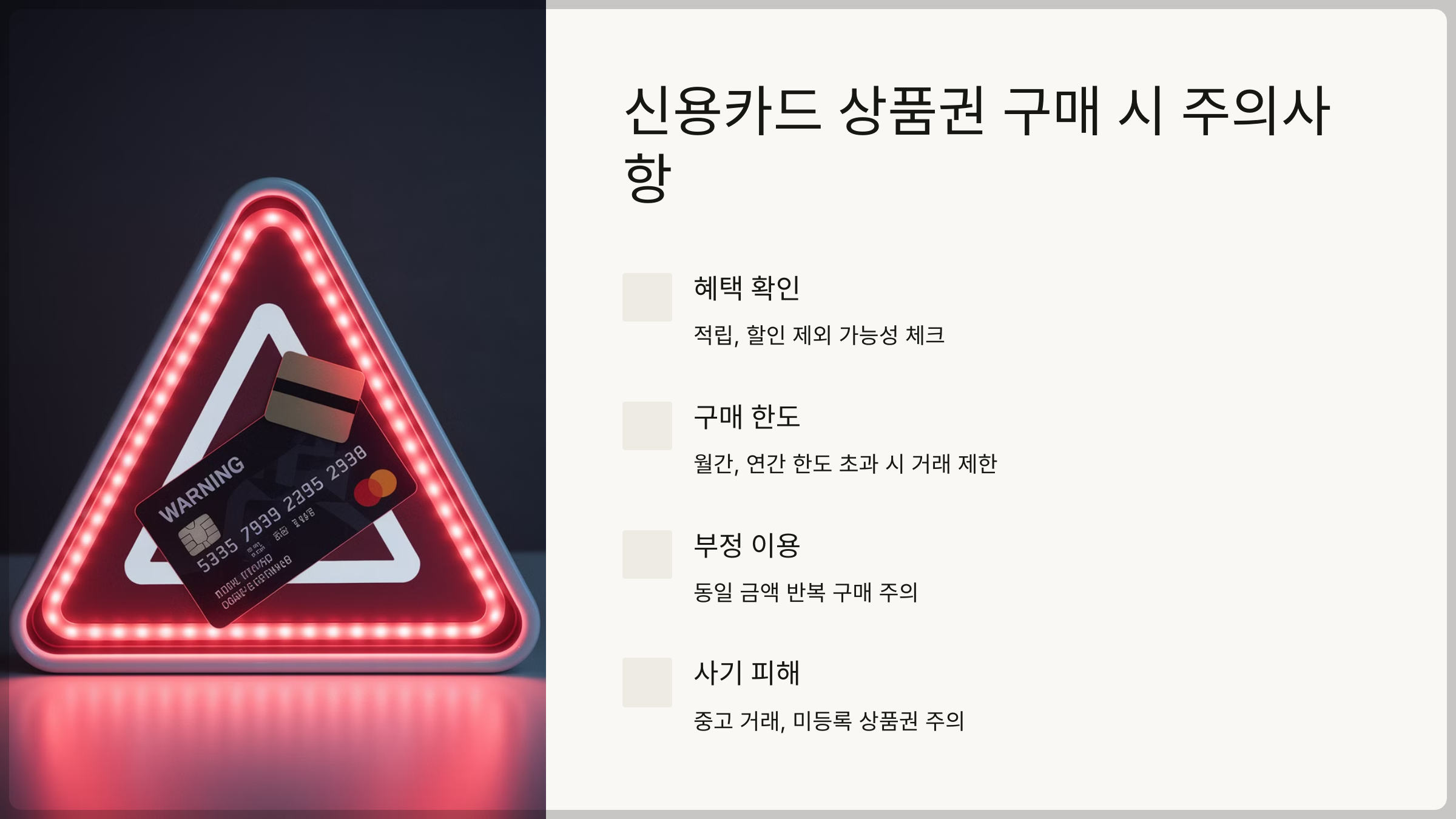신용카드 상품권 구매 시 주의사항