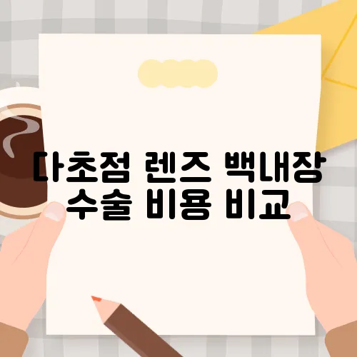 다초점 렌즈 백내장 수술 비용 비교