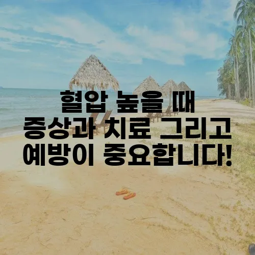 혈압 높을 때 증상과 치료 그리고 예방이 중요합니다!