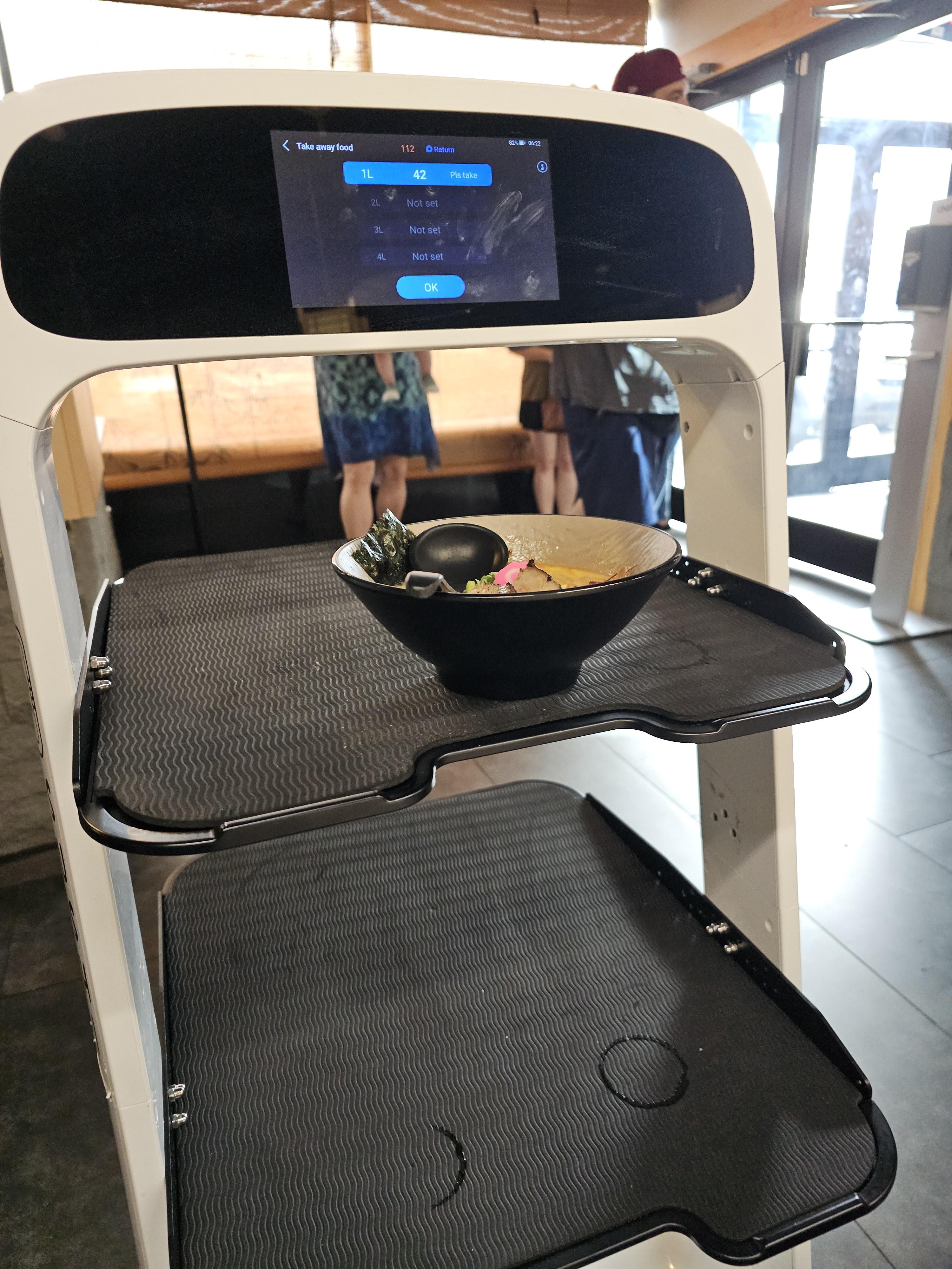 A delivery robot of Kawa Revolving Sushi