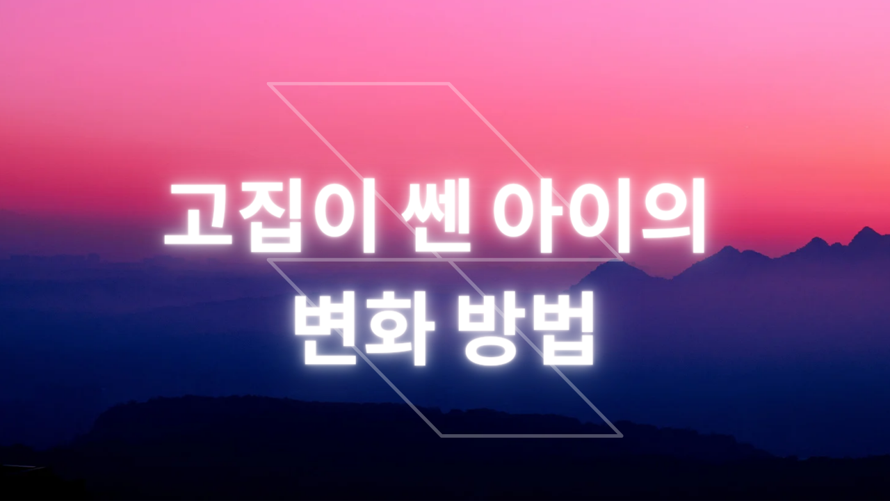  고집이 센 아이의 변화 방법