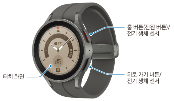 갤럭시 워치5 프로 - 2개의 버튼과 터치 화면