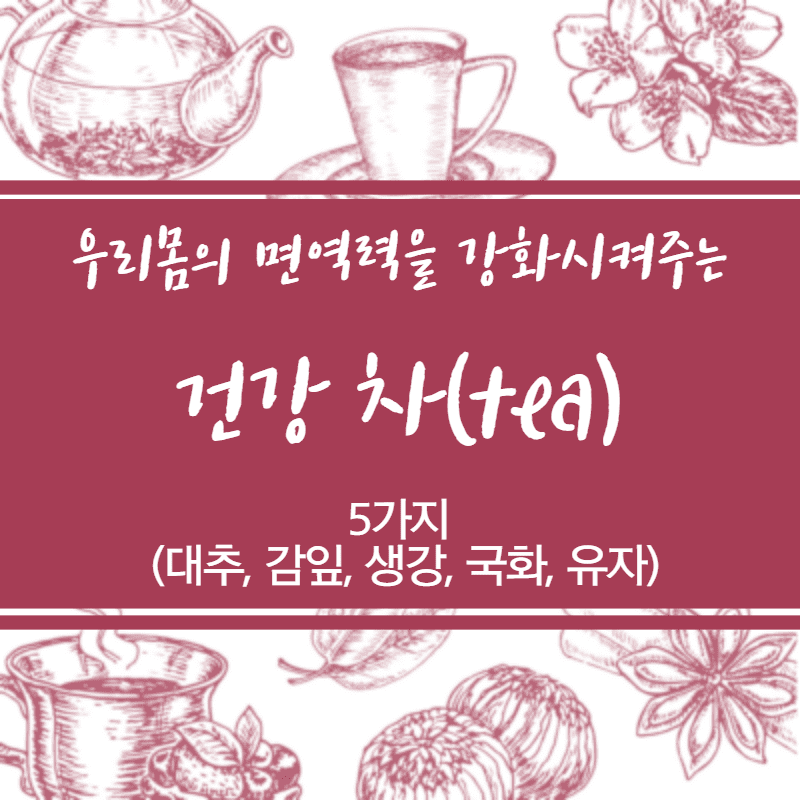  갑자기 추워지는 요즘! 환절기, 면역력을 높이는데 도움이 되는 건강 차(tea) 5가지! 함께 알아봅시다!!