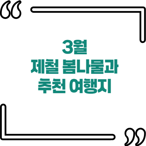 제철봄나물추천