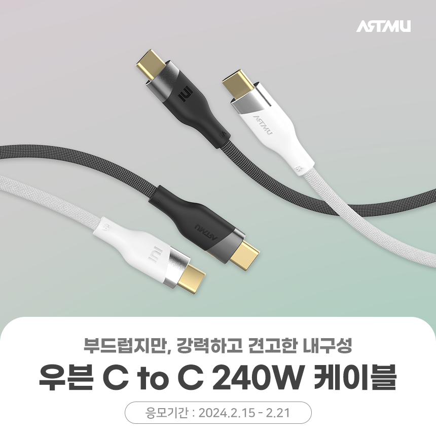  아트뮤 우븐 Type C to C 케이블 체험단 모집[다나와]
